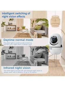 WJG Baby Monitor, 1290P HD Video Baby Monitor With Camera And Audio, 2.4GHzCamera With Night , Motion Detection For Baby And Pet, Cloud - White - View 8