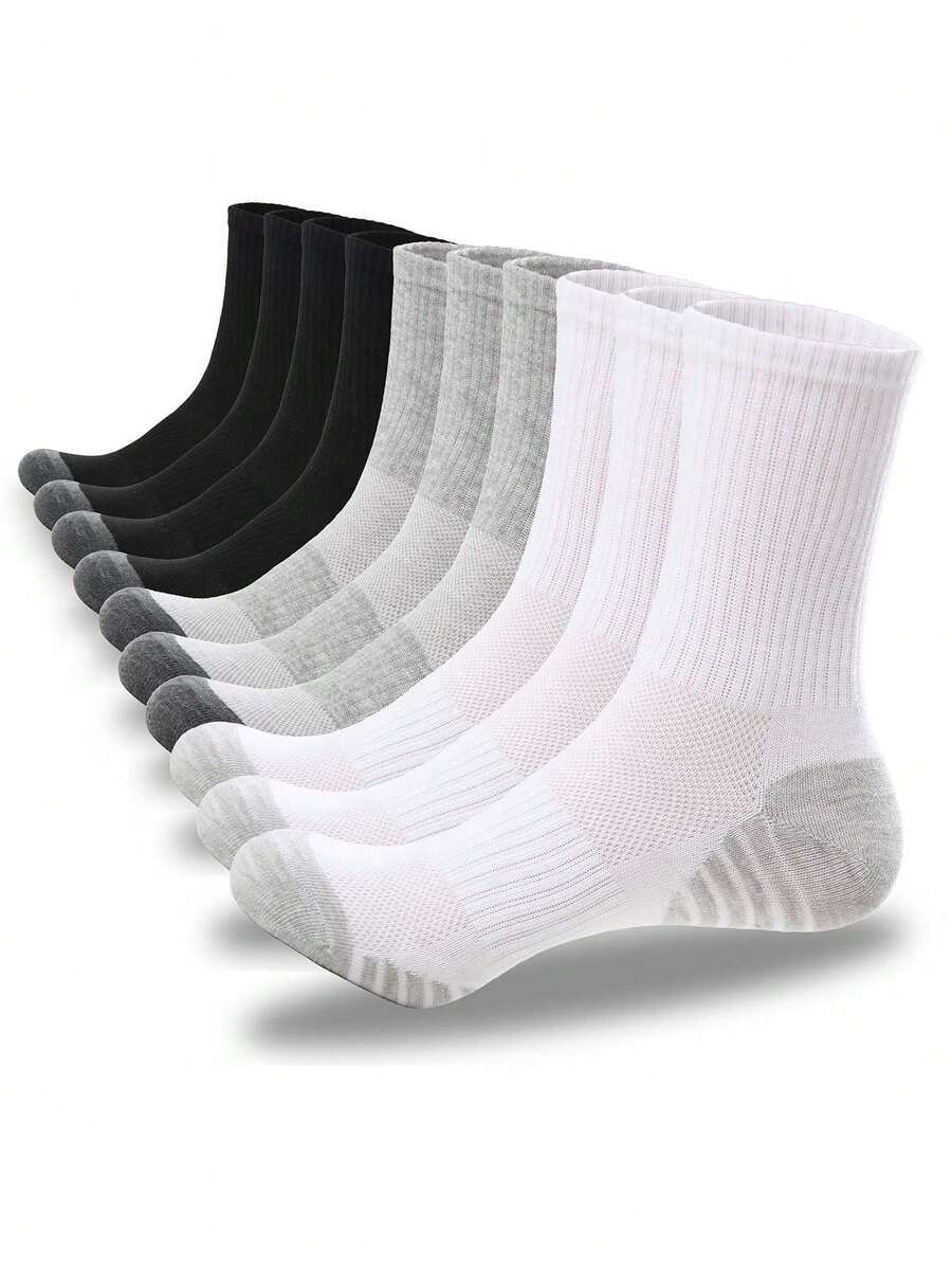 10 pares de calcetines deportivos para hombre, malla transpirable, absorción de humedad y resistencia al olor, adecuados para fitness, correr, senderismo al aire libre, fútbol y otros deportes - Multicolor - Ver 1
