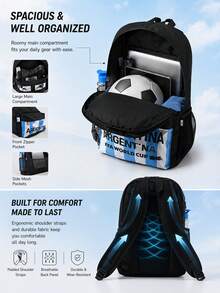 2026FIFA World Cup New Printed Backpack Lightweight Beautiful Multi-Functional Style Easy To Carry Casual Style Backpack With Soft Material - Blue - View 6