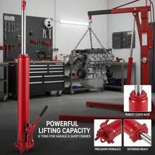 Manual Lift Cylinder 8 Tons Capacity For Garage Shop Cranes Engine Hoist Single Piston Pump Clevis Base Manual Handle Red-XY740858 - Multicolor - View 7