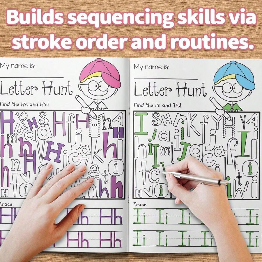 Picture Clues + Sound Prompt Letter Practice Book | Uppercase And Lowercase Letter Search And Tracing Activities, Develop Letter Recognition, Phonemic Awareness And Visual Scanning Skills Back To School - 看圖識字字母尋寶遊戲 - 查看 1