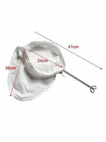 1pc Reusable Fabric Mesh Filter Bag, Suitable For Soy Milk, Herbal Tea, Cold Brew Coffee Filtration, Kitchen Utensil - A - View 7