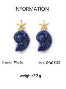 1 Pair Summer Ocean Natural Vacation Style Conch Shell Starfish Shell Earrings For Women, Lightweight Luxury Personalized Casual Versatile - Ocean-themed Earrings - View 20