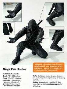 This Product Is An FDM 3D Printed PLA Plastic Pen Holder Ornament. Natural Layer Lines And Small Support Removal Marks May Exist On The Surface, Which Are Normal Process Characteristics And Not Quality Defects. The Sword Design On The Back Is Slender, And PLA Material Is Relatively Brittle, So It May Break Easily Under Pressure During Long-Distance Shipping. Double Protection With Bubble Wrap And Outer Cardboard Box Has Been Added For Shipping. This Product Is A Handmade Post-Processed Item, And Slight Stringing And Burrs Are Normal And Do Not Affect Normal Use. - A - View 8