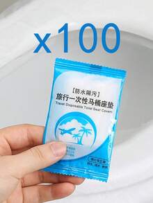 1-50片装一次性透明塑料马桶座垫，易于清洁，防水旅行卫生垫带衬里，经济实惠的家居用品，浴室装饰，秋季装饰 - 彩色 - 查看 13