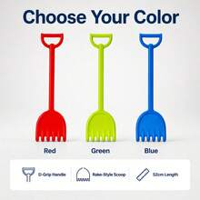 1pc 20.47in Large Size Garden Rake, Suitable For Beach, Snow And Other Outdoor Scenes, Garden Lawn Planting Digging Tool, Holiday Decoration, Outdoor Family Entertainment - Multicolor - View 7