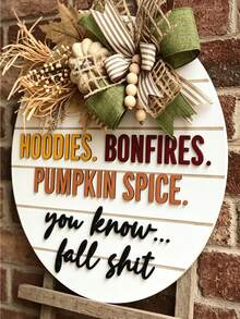3D Autumn Front Door Decor, Fun Autumn Door Hanging Ornament, Fun Autumn Porch Wreath, 2D Letter, Autumn Home Decor, Outdoor Wooden Sign, Autumn Gift Outdoor Sign, Autumn Front Door Decor - Multicolor - View 8