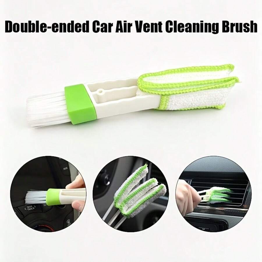 1pc Detachable Washable Gap Cleaning Brush, Suitable For Car Air Vent, Keyboard, Car Interior, Household Dusting Tool, Double-Head Air Vent Cleaning Brush, Car Air Conditioner Dusting Brush