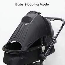 Stroller Sunshade, Protection, Universal Model, Baby Stroller Accessory, Breathable Canopy, Sunshade For Infant Stroller. - With Window - View 4