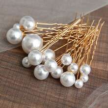 18PCS Girls Banquet Hair Pins Pearl French Style U-Shaped Hair Sticks Suitable For Prom, Banquet, Party Or Wedding - Gold - View 6