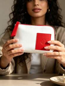 Eternal Elegance Skincare Storage Bag, Soft Texture Minimalist Makeup Bag, Suitable For Luxury Gifts And Personal Collection, SHISEIDO‑GIFT‑8 Makeup Bag - Red - View 4