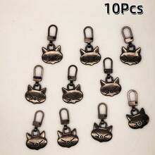 2/5/6/8/10 chiếc đầu kéo khóa hình mèo, tháo rời nhanh chóng để sửa chữa, phụ kiện thay thế đầu khóa kéo kim loại đa năng có lỗ nhỏ, không cần dụng cụ, dùng cho túi xách, quần áo, áo khoác, giày, bốt - Nhiều màu - Xem 14