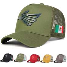 1pc Unisex Mesh Trucker Baseball Cap, 3D Patch Adjustable Curved Brim Outdoor Sun Hat For Men Women - Multicolor - View 2