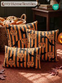 1pc/2pcs Halloween Print Pillow Case, Single-Sided Print, Breathable & Anti-Pilling, Soft & Skin-Friendly, 45*45/50*50/40*40CM, Decorative Pillow Case Gift, Party Decoration, Sofa Decoration, Room Decoration, Machine Washable, Pillow Case, OEKO-TEX - Multicolor - View 7