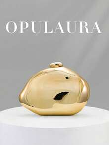 OpulAura 女款晚宴包，手拿包，斜挎包，彩色寶石鑲嵌，金色，硬殼包，時尚，奢華，優雅，極簡，個性化，多功能，適用於雞尾酒會、聚會、舞會、夜店、約會、生日、晚宴、約會之夜、舞會及其他場合 - 金色 - 查看 7