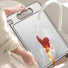 2PCS, Creative Multi-Functional Stainless Steel Cutting Board - Built-In Knife Sharpener, Grater Slot And Juice Groove, Non-Slip Diamond Texture, Scratch-Resistant Surface, Double-Sided Cutting Board, Kneading Board, Defrosting Board, Kitchen Utensils, Kitchen Tools, High-Quality Material - White - View 9