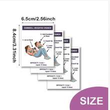 30pcs Full Set - Easy To Follow - Dumbbell Fitness Exercise Cards, Full Body Strength Training Illustrated Cards, Home Personal Trainer Workout Reference Cards, Full Body Shaping Fitness Cards, Beginner Fat Loss Strength Training Reference Cards, Full Body Muscle Group Exercise Illustrated Cards - Dumbbell Fitness Flashcards 4 - View 2