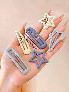 20/10pcs/Set Morandi Color Matte Mixed BB Clips, Including Star, Shooting Star And Other Y2K Styles, Hair Clips, Sweet And Cute Design - Suitable For Girls And Teenagers, Perfect For Daily Wear, School, Vacation, Photography And More - Multicolor - View 6
