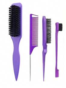 Hair Comb Set Options, Professional Salon Hairdressing Tool Set, For Detangling, Adding Volume And Sectioning, Edge Control Hair Comb Set - Multicolor - View 13