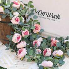 1pc/2pcs Silk Fabric Large Peony Flower Vine - Baby Pink - View 8