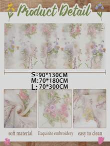 花卉刺繡薄紗桌旗，春季野花風格，季節性夏季蝴蝶廚房餐廳紗飾布，適用於嬰兒洗禮、婚禮、派對、生日 - 查看 10