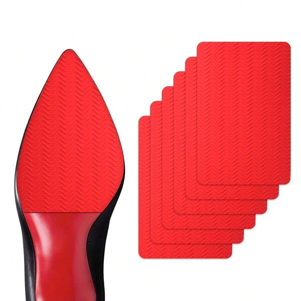 6Pcs Silicone Self-Adhesive Shoe Sole Protector, Non-Slip Wear Resistant Sole Guard Pads For Women High Heels & Men Leather Boots