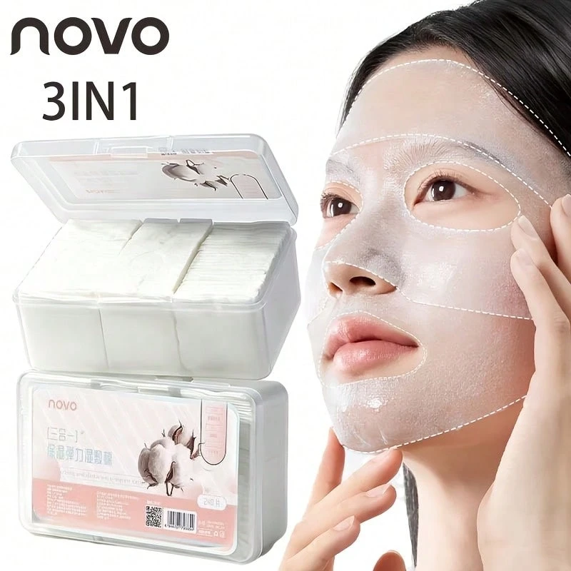 NOVO 1包240片柔軟親膚臉部棉片,多用途濕敷片,卸妝棉片,護膚SPA美容工具 - 彩色 - 查看 1