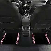 4pcs/2pcs Black Leopard Print Car Floor Mats, Made Of Non-Slip Polyester Fiber, Suitable For The Interiors Of Sedans, SUVs, Trucks And Other Vehicles, Car Accessories. - Floor Mats - View 5