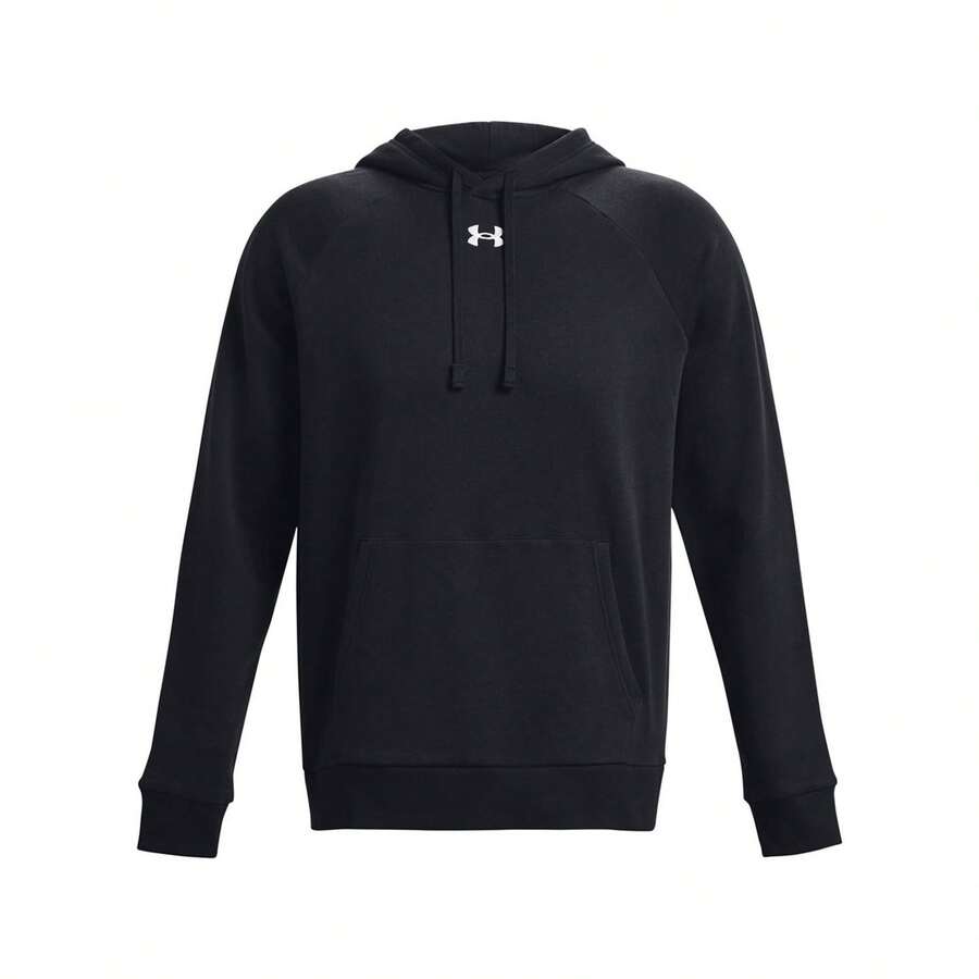 Under Armour Unisex Adult Rival Fleece Hoodie - Black/White - View 1