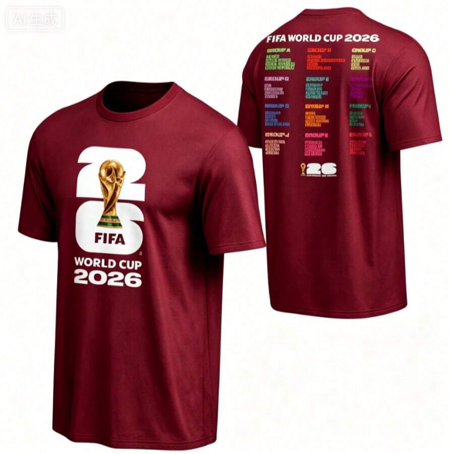 FIFA World Cup 2026 ™     World Cup Bracket Tee - Unisex - 酒紅色 - 查看 1