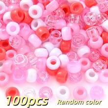 100/1000顆 6x9mm 彩色小馬珠套組 壓克力大孔珠 適用於辮髮、髮編髮珠 DIY 手鍊項鍊耳環手工藝派對裝飾 - 彩色 - 查看 19