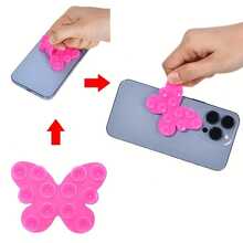 2/4/6Pcs Butterfly Shaped Double-Sided Suction Cup Phone Holder, Multiple Colors Available, Washable And Reusable, Strong Adhesion For Selfie Video, Compatible With Phones And Tablets - Multicolor - View 6