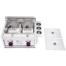 ZHFEISY 12L Commercial Countertop Deep Gas Fryer Stainless Steel Outdoor Cooker 6L Basket *2 Chicken Chips Fryer For French Fries Home Kitchen Restaurant - default - View 6