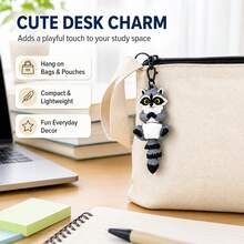 2PCS 3D Printed Cute Raccoon Figurines, Animal Desktop Decor And Exquisite Design Collectibles, Artistic Statue Set Decoration, Desktop Car Decor - Multicolor - View 7