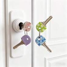 4pcs Striped Pattern Non-Slip Silicone Key Caps - Durable Non-Slip Key Identifiers, Suitable For Home, Office And Door Keys - Essential Item, Perfect For Family And Roommates, Keep Items Organized, Great Gift Choice - Multicolor - View 3