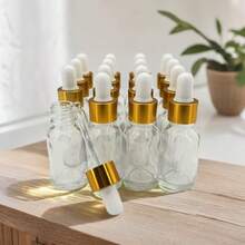 1/5 botol penetes minyak esensial transparan tebal dengan tutup emas anti bocor - Cocok untuk penyimpanan, perjalanan, minyak esensial, minyak kutikula, ekstrak - Botol kemasan putih - View 3
