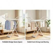 Large Wing-Shaped Clothes Drying Rack For Balconies And Courtyards, Foldable And Storage, Suitable For Indoor And Outdoor Use, Floor-Standing. - A - View 5