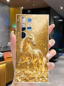 1件時尚奢華金馬手機殼 透明軟殼保護套 適用於 Galaxy A04e/12/A13/A14/A34/A50/A52/A53/A54/S21/S22/S23/S24/S25/S25Ultra - 無色 - 查看 5