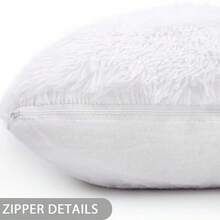 Plain Plush Cushion Cover Without Filler - White - View 8