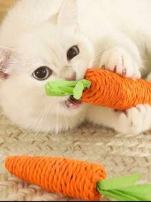 Carrot Shaped Braided Dog Rope Toys, Puppy Teething Chew Toys Durable Pet Molar Interactive Toys For Cats Rabbits Small Dogs Healthy Gift - Multicolor - View 3