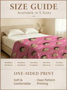 1pc Customized Photo Blanket, Personalized Photo Memorial Blanket, Suitable For Bed/Sofa/Indoor/Outdoor, Christmas Customized Gift, Friend Gift, Family Gift, Birthday Gift, Wedding Gift, Gift For Her, Girlfriend, Mom/Dad, Anniversary - Style 4 - View 7