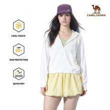 CAMEL CROWN Chaqueta ligera y transpirable de protección solar para mujer para exteriores en primavera, con protección UV - Adoquín blanco - Ver 11