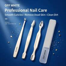 12pcs Professional Manicure & Pedicure Nail Care Set, Stainless Steel Beauty Tools With Portable Travel Storage Box, Suitable For Home And Salon Use - Apricot - View 5