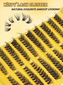 MAANGE 200 Clusters D Curl Multi-Layer DIY Eyelash Bundles, 40D Natural Cat Eye Long Eyelash Bundles, Single Curl Eyelashes, Thin Long Eyelashes, Cartoon Appearance Eyelashes, Suitable For Beginners To Use At Home, Extra Thick False Eyelashes, Grafted Clump Eyelashes, Essential Eyelashes For Dating And Travel, Gift For Women - D - View 6