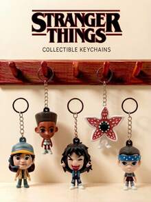1 buah Gantungan Kunci Figur 3D Stranger Things Berlisensi Resmi Netflix, Gantungan Kunci Karakter Mini Koleksi yang Menampilkan Eleven, Eddie Munson, Lucas Sinclair, Robin Buckley & Demogorgon, Dekorasi Meja Bergaya Anime & Gantungan Kunci, Hadiah Liburan Sempurna untuk Teman & Penggemar - MultiWarna - View 11