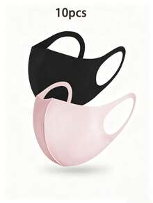 20/10/5/1 pieza Máscara facial de punto unisex para adultos, máscara de protección solar de seda de hielo, lavable y reutilizable, adecuada para el uso diario - Multicolor - Ver 23