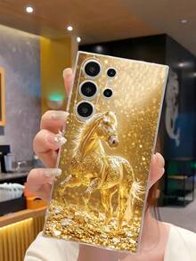 1件時尚奢華金馬手機殼 透明軟殼保護套 適用於 Galaxy A04e/12/A13/A14/A34/A50/A52/A53/A54/S21/S22/S23/S24/S25/S25Ultra - 無色 - 查看 4