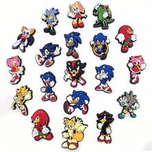 Game Cartoon Hedgehog Hole Shoes Flower Action Figures PVC Decorative Buckle Accessories Gifts - Multicolor - View 8