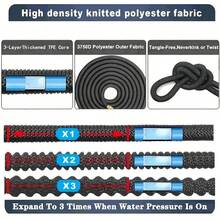 Non-Expandable Garden Hose With High-Pressure Nozzle, Lightweight Hose For Yard, Lawn, Garden, Plant Watering And Car Washing/Equipped With 3/4" And 1/2" Connectors, Includes 7-Function Nozzle, Durable And Lightweight Expandable Garden Hose For Easy Watering And Gardening 25/50/75/100/125/150 Inches - B - View 7