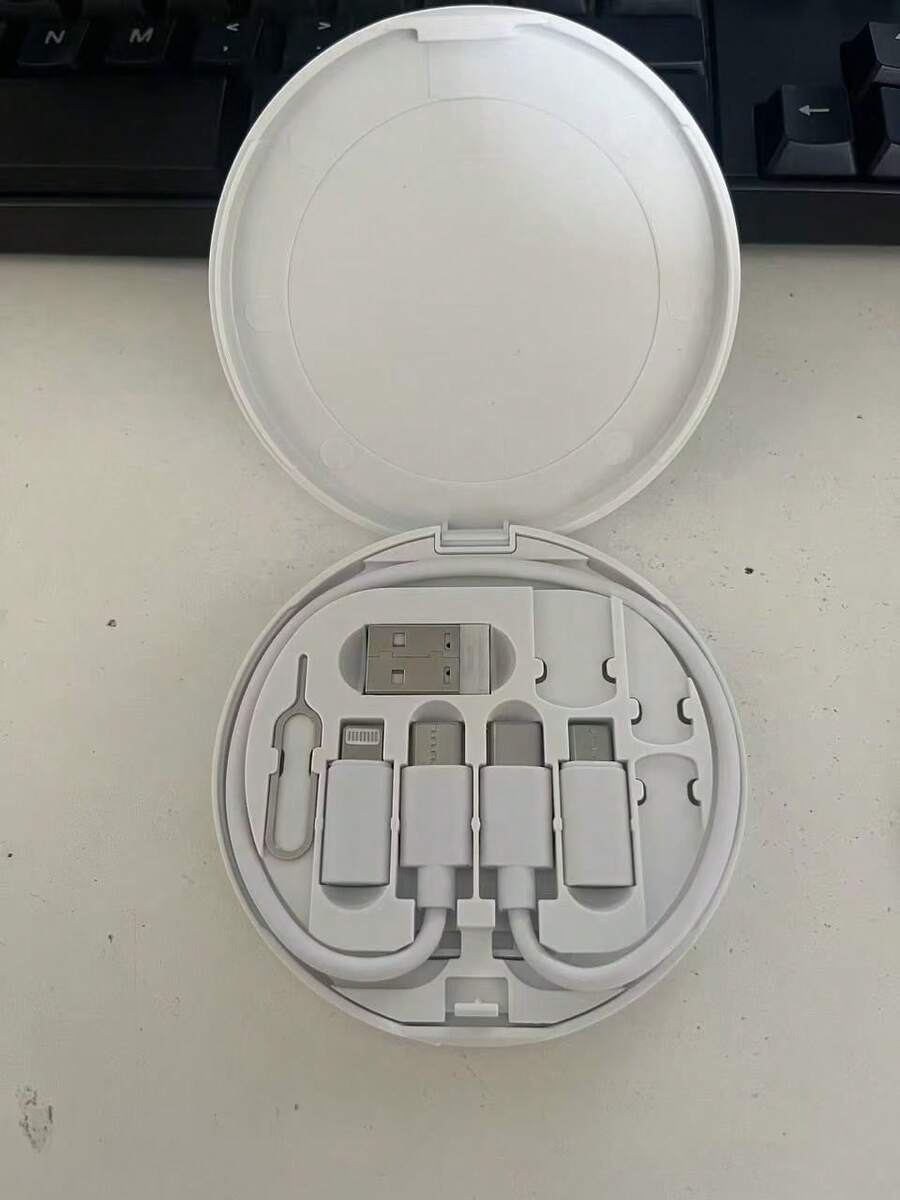 Gesen Kit de adaptador USB con cables de carga, soporte para teléfono, bandeja portaobjectos, pin eyector, cables de datos compatibles con /Android/Type-C